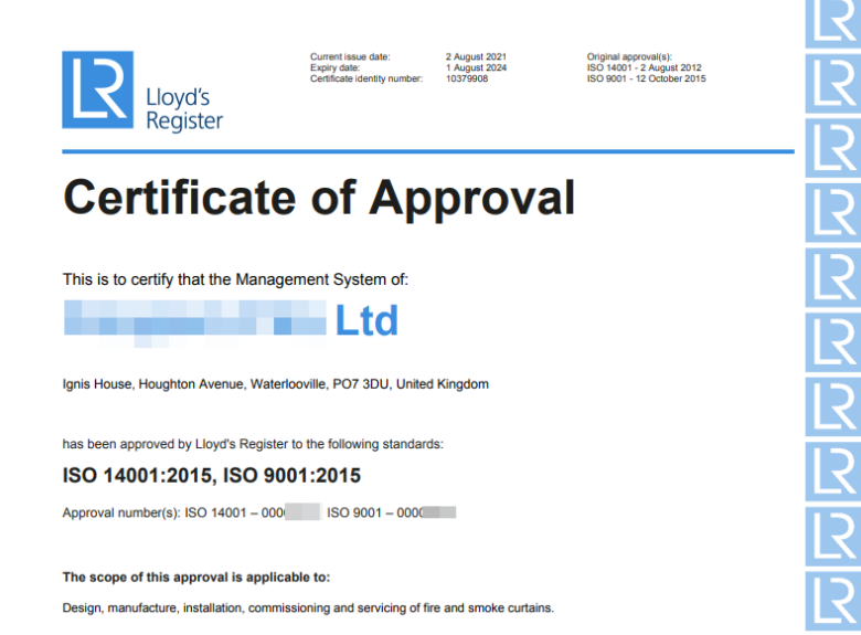 сертификаты по стандартам ISO 9001 и ISO 14001